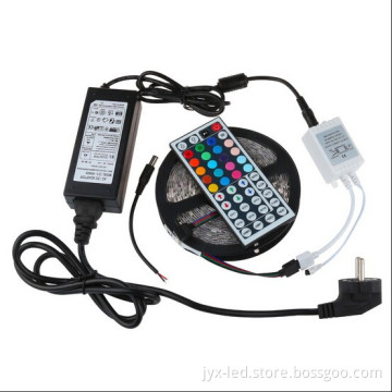 Customized 5050 rgb strip kit with 44 key control and power supply passed CE RoHS